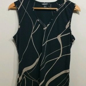 DKNY SLEEVELESS TOP BLACK SIZE L